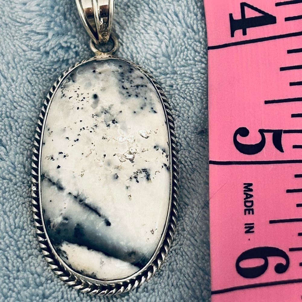 New Wild Jasper gemstone Pendant set in stamped 925 sterling silver setting.